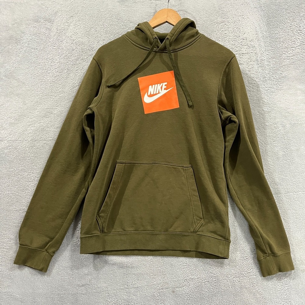 Nike Hoodie Mens Small Pullover Green Graphic Skater Y2K Streetwear CD9247-010